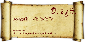 Dongó Ádám névjegykártya