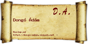 Dongó Ádám névjegykártya